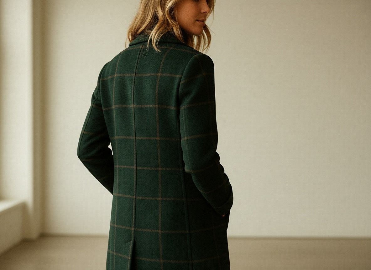 Elara– Klassieke Ruiten Wintermantel