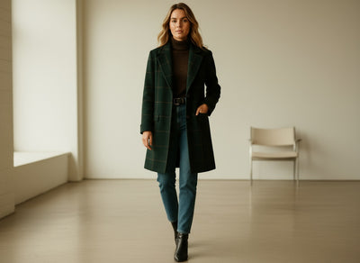 Elara– Klassieke Ruiten Wintermantel