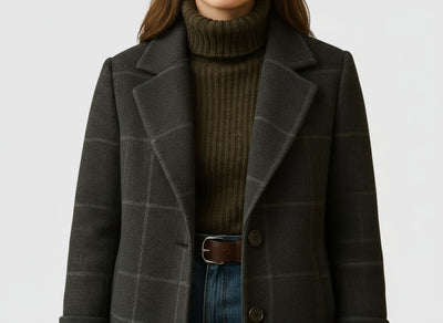 Elara– Klassieke Ruiten Wintermantel