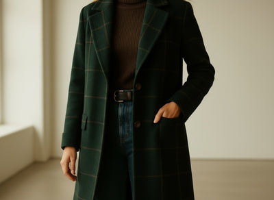 Elara– Klassieke Ruiten Wintermantel